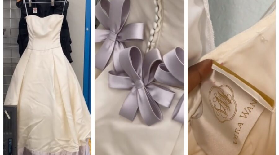 TikToker encontra vestido de noiva de estilista famosa em bazar solidário e viraliza