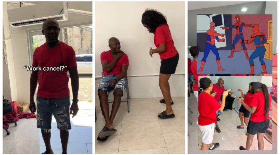 Funcionárias se vestem como o chefe e registro da reação viraliza: ‘Ambiente de trabalho saudável’