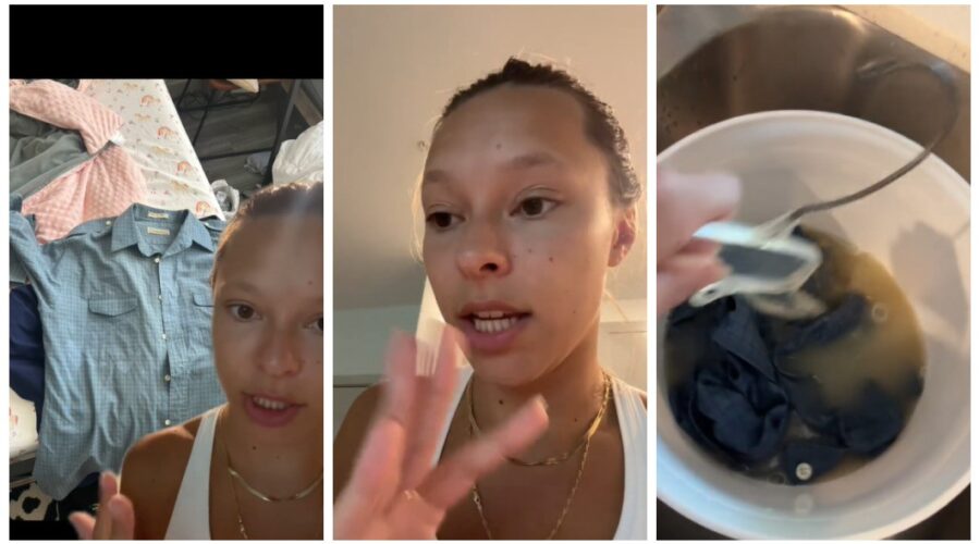 Jovem compra camisa em brechó e se surpreende com a sujeira ao lavar: ‘Muito nojento’