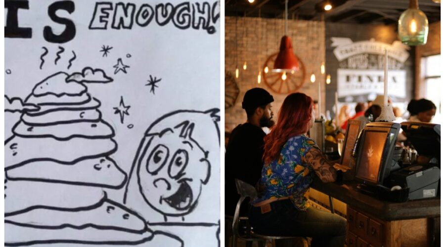 Funcionário viraliza ao mostrar bilhete de cliente após aumentar porção de um pedido