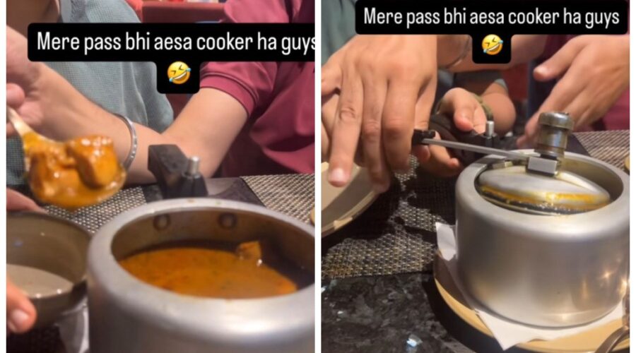Cliente mostra comida de restaurante servida direto na panela de pressão e viraliza
