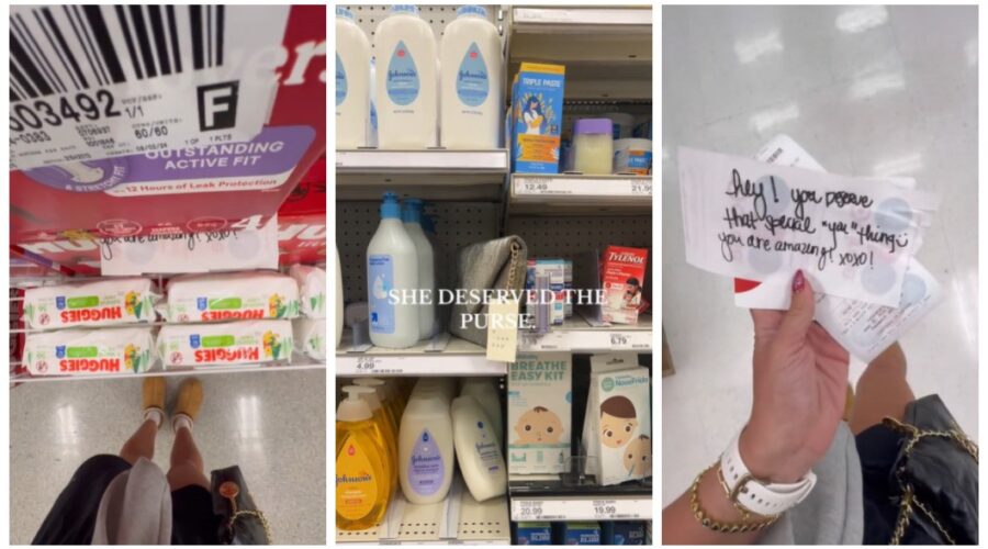 Clientes viralizam deixando presentes para mães em corredores de fraldas em supermercados