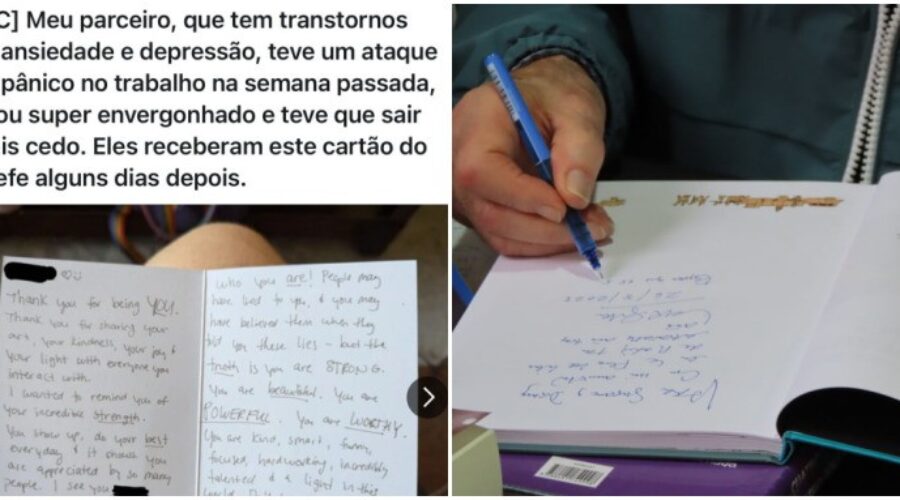 Chefe escreve bilhete para funcionário que teve ataque de pânico em escritório e comove web