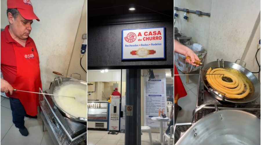 Churro gigante em espiral viraliza e aumenta vendas de loja de mais de 50 anos em SP